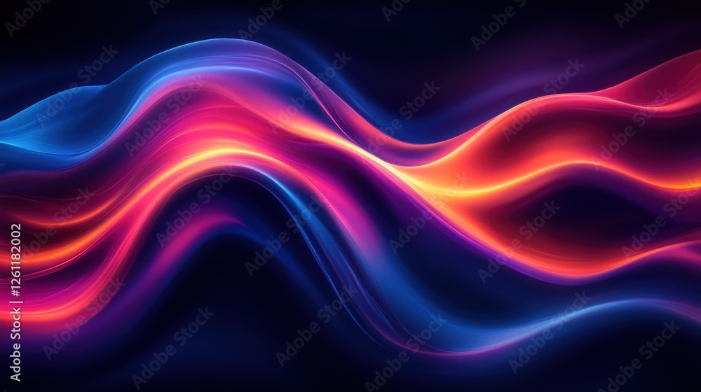 Poster abstract colorful waves flowing dynamically