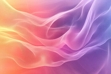 Fototapeta premium Abstract pastel-colored flowing fabric, smooth texture, gradient background, soft waves.