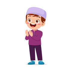 little muslim kid show praying hand pose