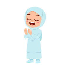 little muslim kid show praying hand pose