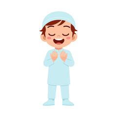 little muslim kid show praying hand pose