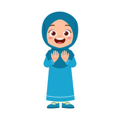 little muslim kid show praying hand pose
