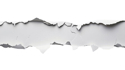 Naklejka premium Horizontal torn piece of white paper with transparent background