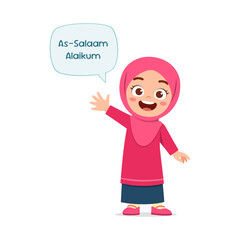 little muslim kid show salam greeting