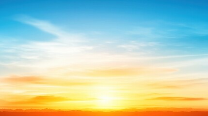 Fototapeta premium Vibrant Sunrise Over Peaceful Horizon with Soft Clouds and Colors