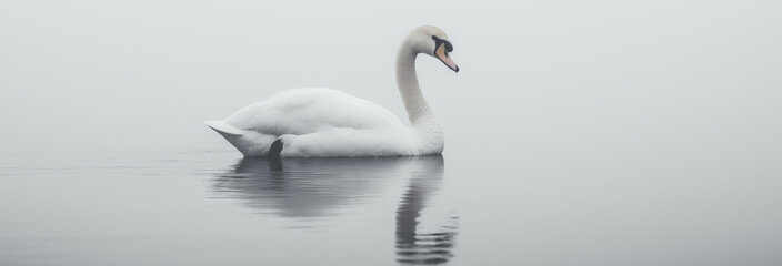 Obraz premium Swan beautiful, aesthetic minimalistic bold, wild photography