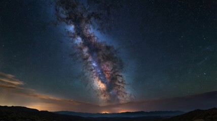 Fototapeta premium A breathtaking starry night sky filled with countless twinkling stars, showcasing the Milky Way and a serene atmosphere perfect for stargazing and reflection.