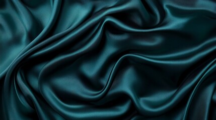 Obraz premium Teal Silk Fabric Draped in Soft Waves
