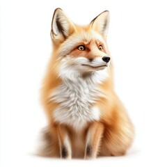 Fototapeta premium Realistic Portrait of a Beautiful Red Fox with Bright Eyes