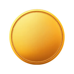 Shiny gold medal display studio isolated on transparent background