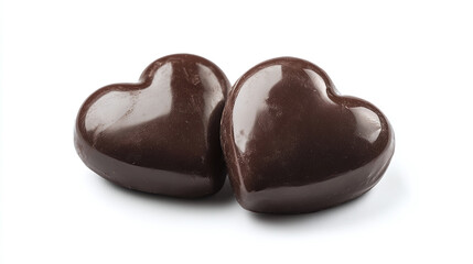 Obraz premium Chocolate heart isolated on white background.