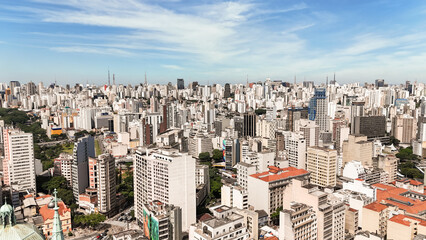 visão aérea cidade de são paulo, sp, brasil com vista dos prédios e condominios da cidade