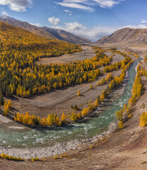 Landscape of the Altai Mountains in Siberia, Altai Republic, Russia