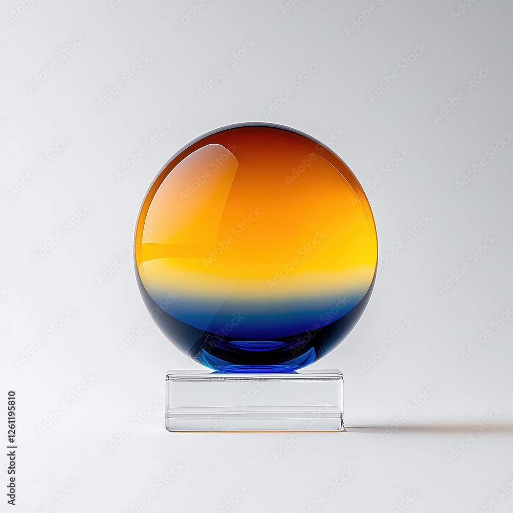 Poster elegant glass sphere with gradient colors and clear base display