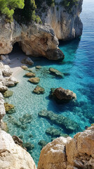 
Serene beaches with clear blue water