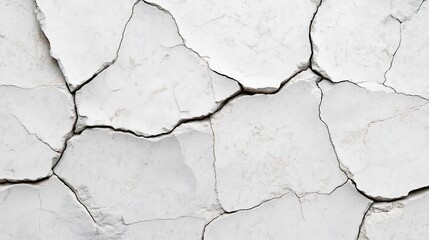 Fototapeta premium Cracked white wall texture background