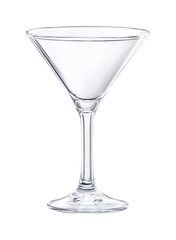 Elegant martini glass display home bar isolated on transparent background