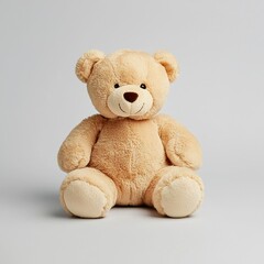 Obraz premium Adorable Soft Plush Teddy Bear Sitting on Light Background