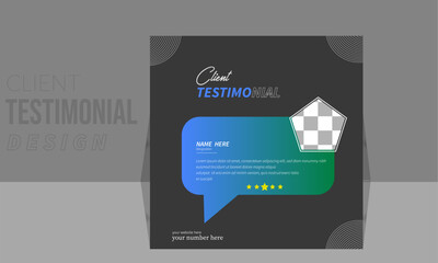 Modern client testimonial or creative Client feedback template design and social media post web banner template. Creative design in gradient variation design