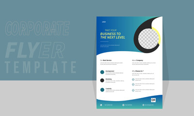 Corporate business flyer design ,business annual report, catalog, magazine, marketing business event. Abstract business flyer design and modern bright concept circle round shape 