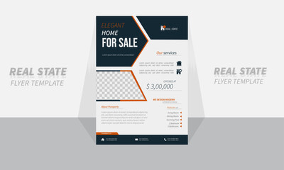 Corporate business flyer design or real estate house and property selling banner , Instagram post, Facebook post . Abstract business flyer design in  modern geometric shape