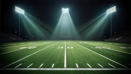 Night Football Stadium Field, Lights, Gridiron, Game, American Football