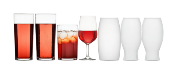 Bright elevated refreshing drink display isolated on transparent background
