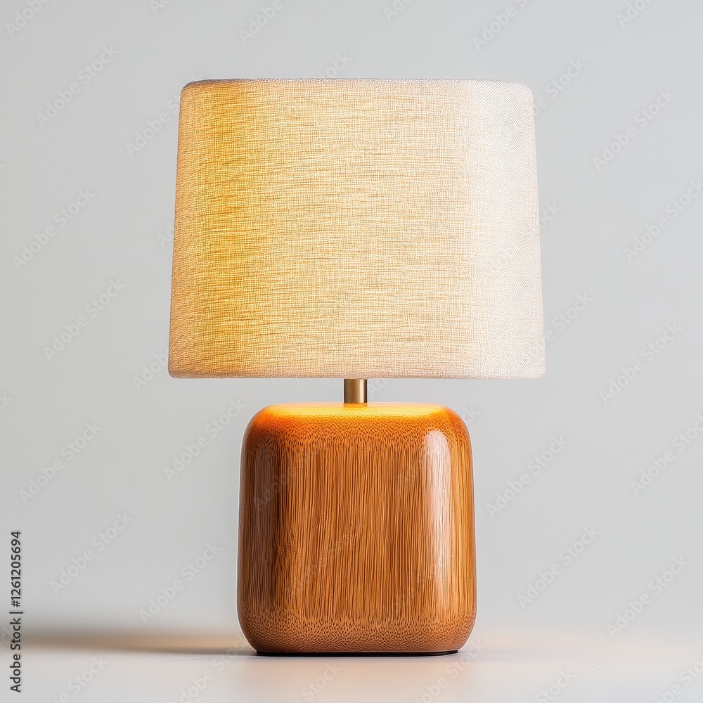 Poster stylish modern table lamp with warm tones and textured shade