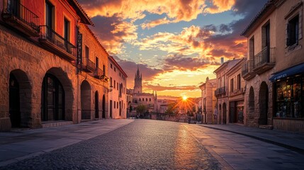 Fototapeta premium Historic Segovia: Iconic Roman Aqueduct in Plaza del Azoguejo, Spain's Ancient Town of Castile
