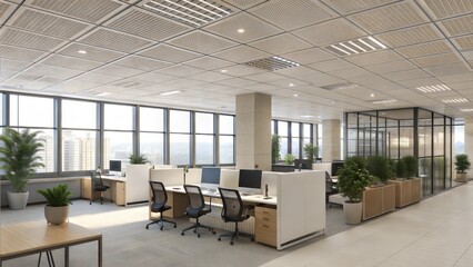 Modern OpenPlan Office Design Spacious Workspace with Natural Light