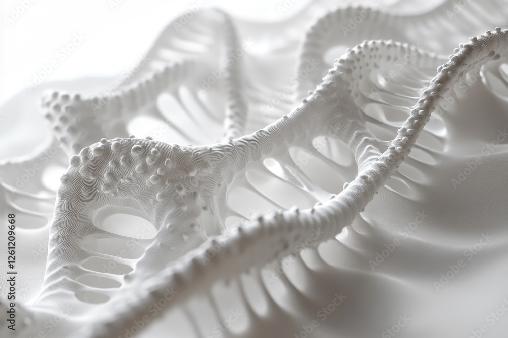 Poster this artwork showcases a white dna double helix design on a stark white backdrop, emphasizing its in