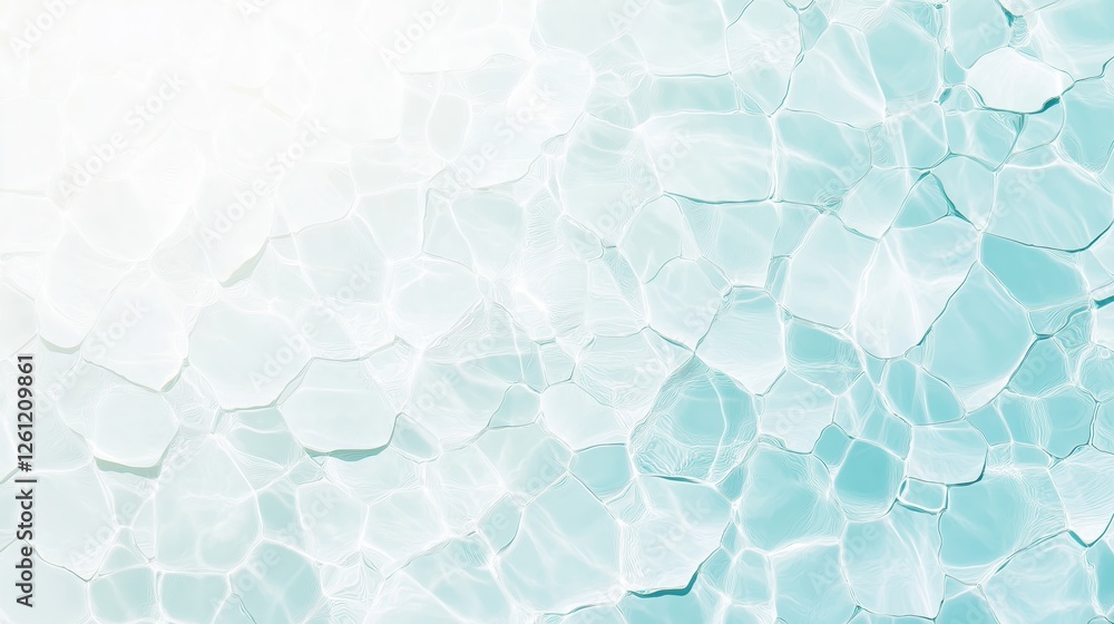 Aufkleber sunlight filtering through crystal turquoise waters, generating luminous abstract patterns reflectin