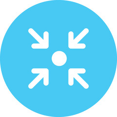 Minimize icon four 4 arrows icon meeting point, rally compact size small scale arrows icons. Shrink icon resize in arrows. Сolorful set of icons
