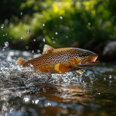 Fish jumping out of the river