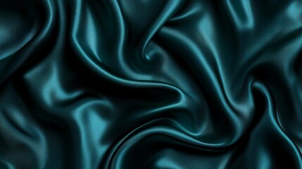 Obraz premium Dark Teal Silk Fabric Draped Luxuriously