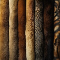 High-End Material Textures Collection, Collection of various animal furs displayed neatly.