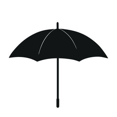 Simple black umbrella silhouette vector illustration isolated on white background