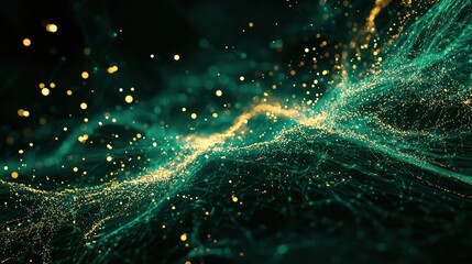 Obraz premium Abstract visualization of big data flowing through network, showcasing vibrant colors and dynamic movement