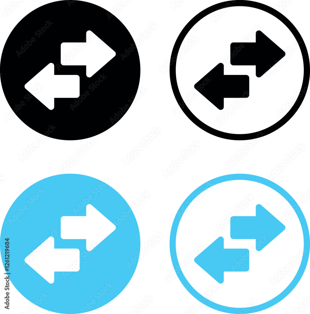 Poster arrows data transfer icon, exchange arrow icons - swap icon with two arrows. colorful set of icons