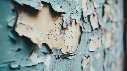 Obraz premium Peeling paint on weathered wall, urban decay background, texture