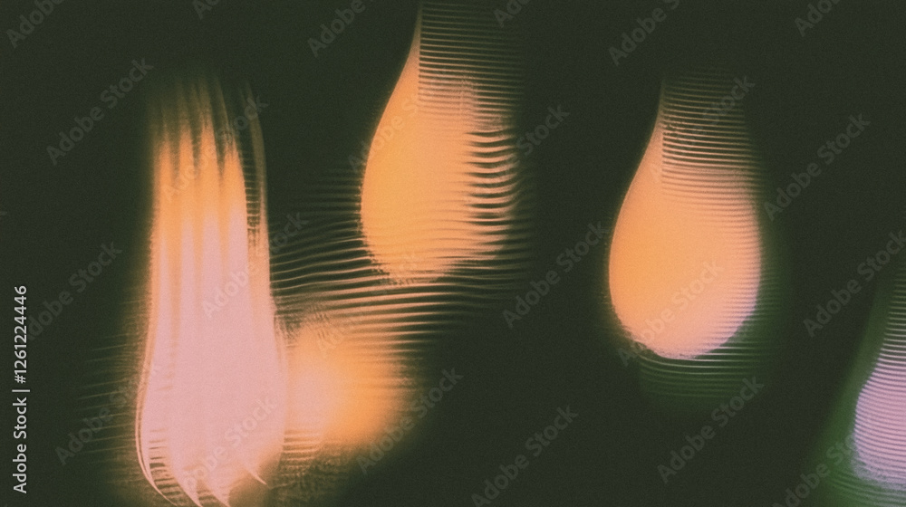 Poster abstract light patterns with soft blurred reflections in warm tones