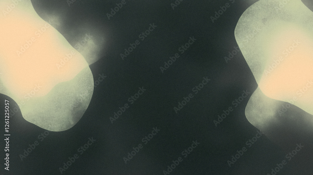 Poster abstract soft shapes with dark background and light effects