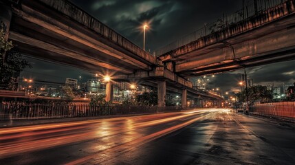 Fototapeta premium Bangkok city (Thailand) with beautiful sky. Bangkok at night time. 