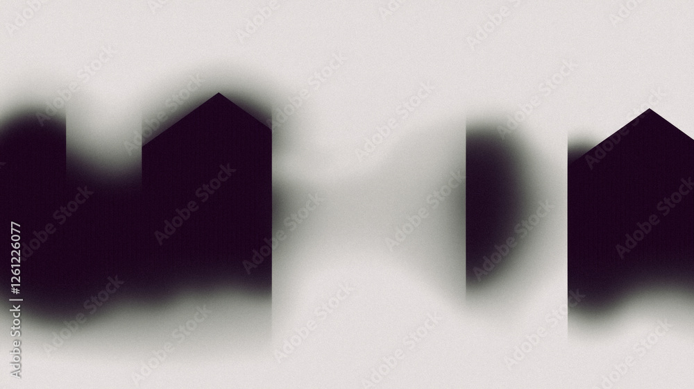Poster abstract architectural shapes with shadow play in minimalist design