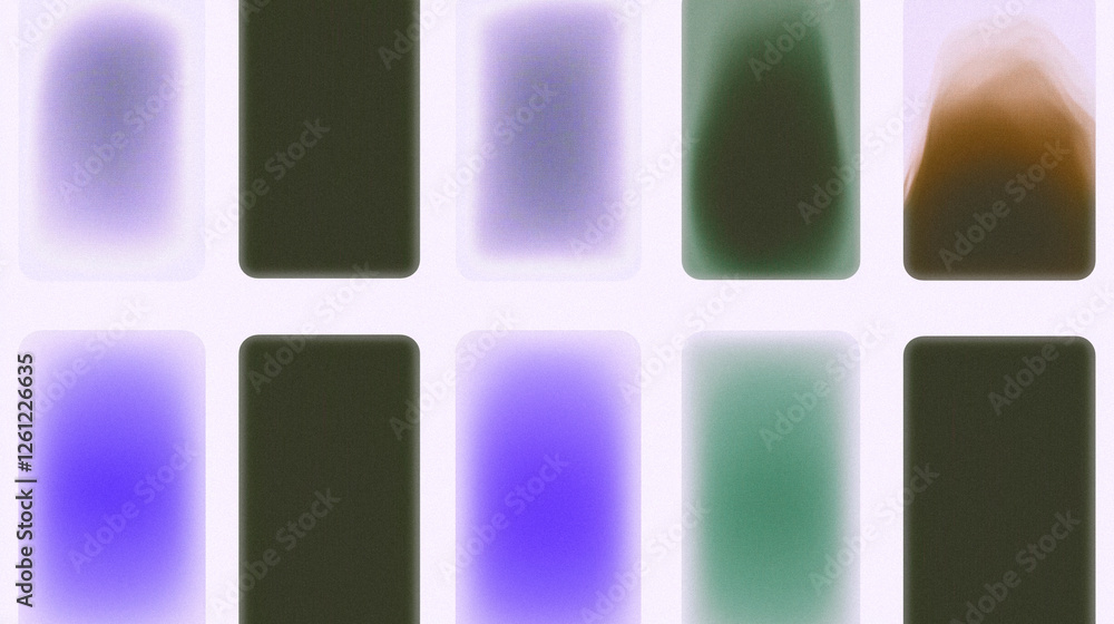 Poster abstract gradient rectangles on white background with soft blurred edges