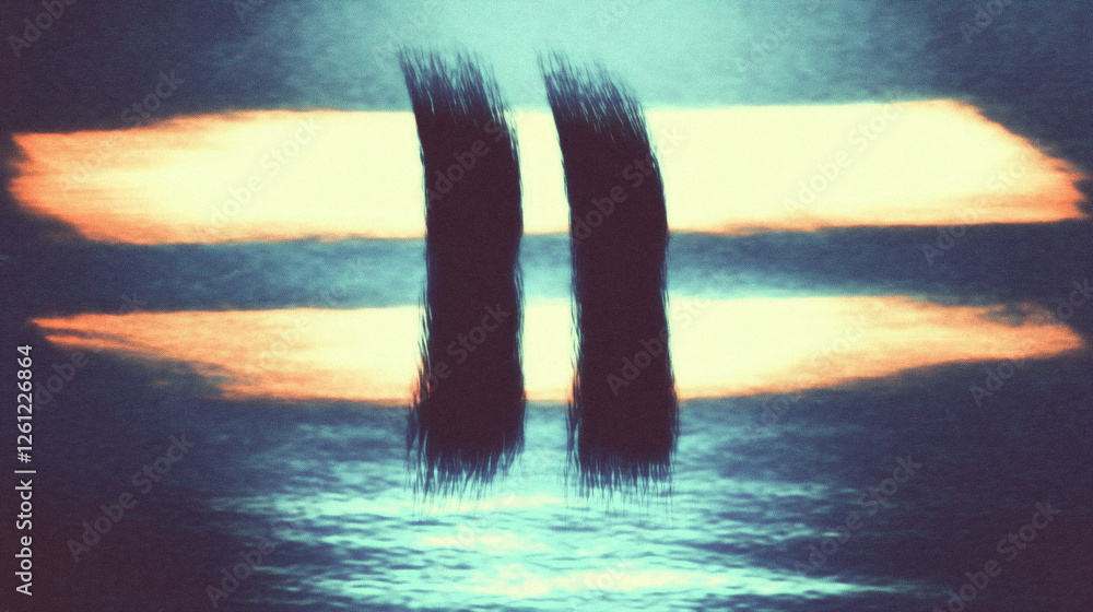 Poster abstract reflection of light in water creating symmetrical patterns