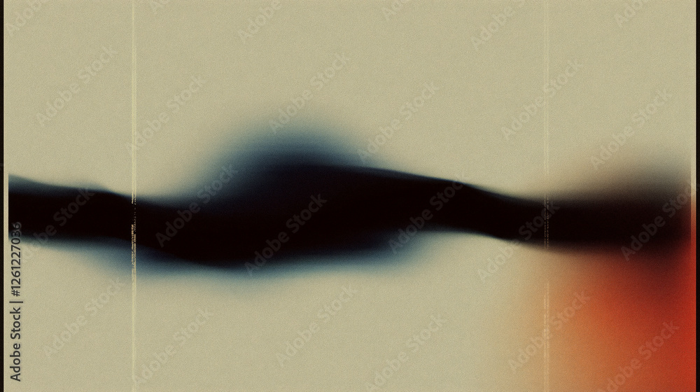 Poster abstract wave pattern with distorted lines and warm hues