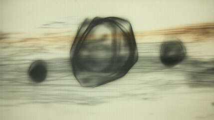 Fototapeta premium Abstract motion blur of dark circular shapes on a neutral background