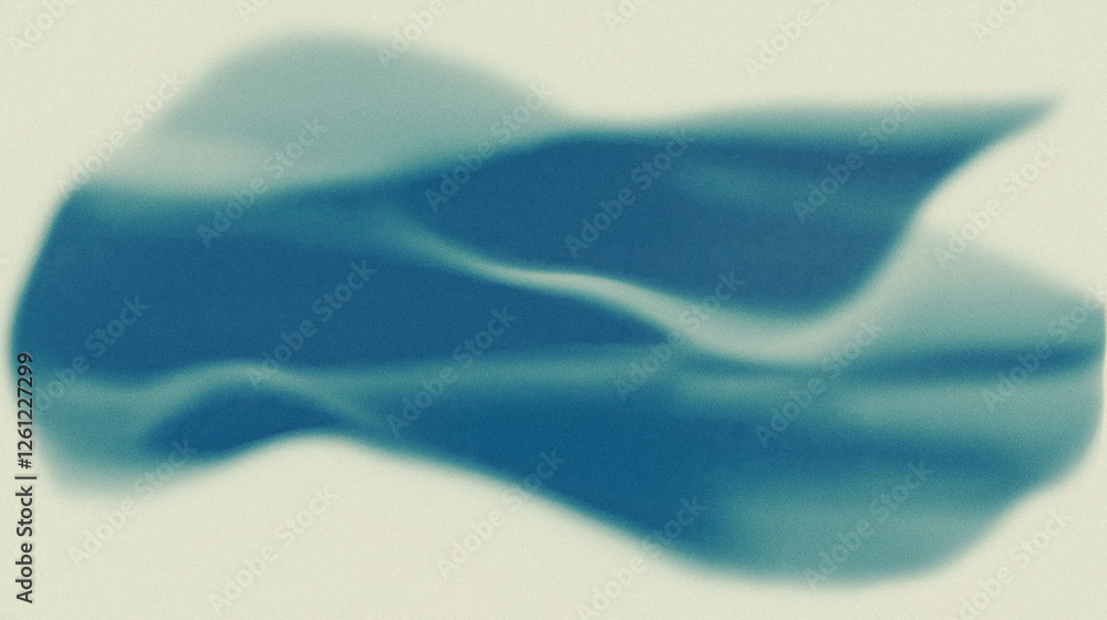 Poster abstract blurry blue and green gradient waves creating a serene and minimalist background