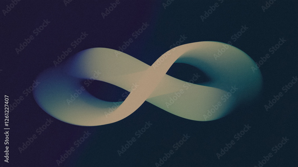 Poster abstract infinity symbol with smooth gradient on dark background
